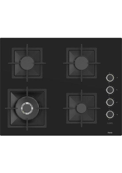 SC405-WFA Flameart Siyah Bğz. Döküm Izg. 65 cm Cam Ocak
