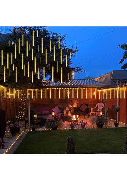 3.2m Meteor Kayan LED Gün Işığı LED 8'li Iç Mekan Dış Mekan Bahçe Teras Yazlık Ev Ofis Dekor Süsleme