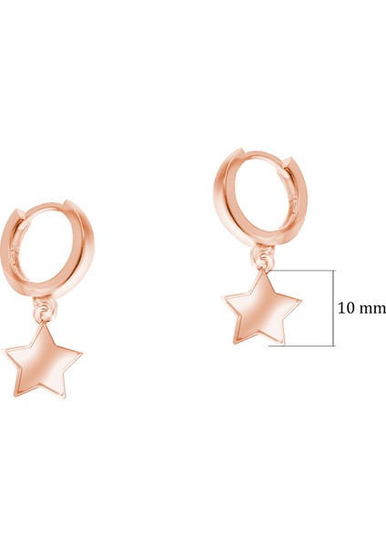 Gümüş Sade Yıldız Huggie Küpe SSYILDIZ01 Kırmızı Renk fiyatları