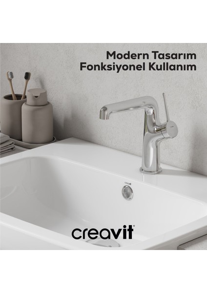 Flow Lavabo Armatürü Krom