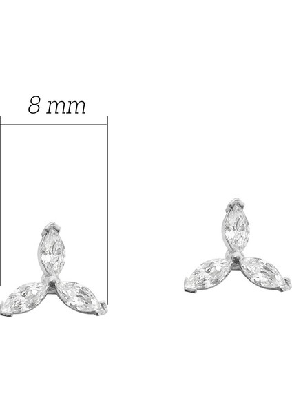 Üç Yıldızlı Minimalist Gümüş Küpe SSDAMLA02 Beyaz Renk fiyatları