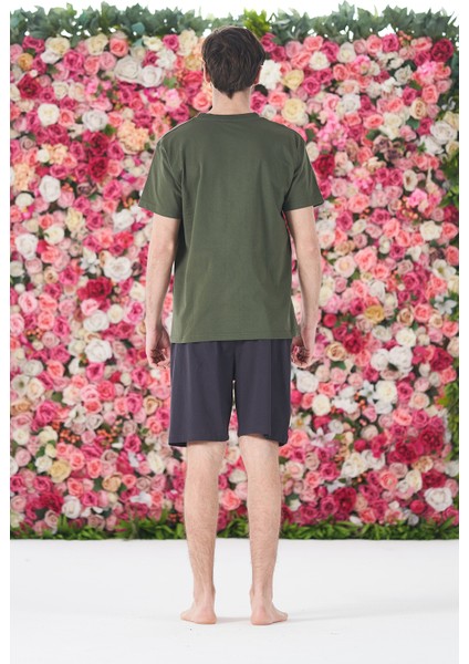 Erkek Şort Tshirt Pijama Takımı 25251 Yeşil