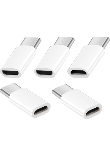 Letv Mi 5x Için 5 Adet/grup Mikro Usb'den Tip-C'ye Adaptör (Beyaz) (Yurt Dışından)