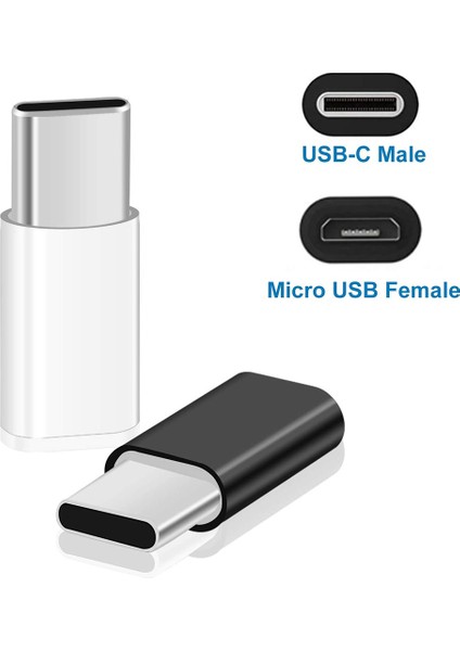 Letv Mi 5x Için 5 Adet/grup Mikro Usb'den Tip-C'ye Adaptör (Beyaz) (Yurt Dışından)