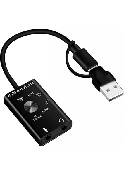 Harici Ses Kartı Usb2.0 Tip C Stereo Mikrofon Adaptörü (Yurt Dışından)