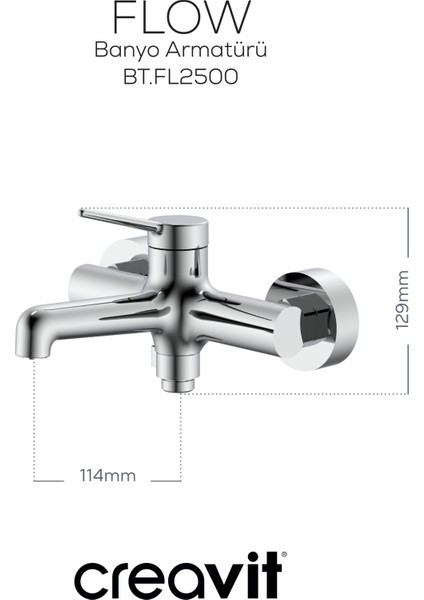 Flow Banyo Armatürü Krom