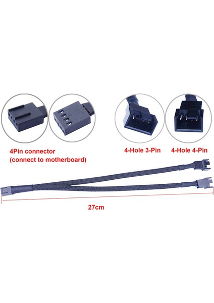 5 Adet Bilgisayar Fanı 4pin Pwm Sıcaklık Conol Soğutma Fanı Kablosu (Yurt Dışından)