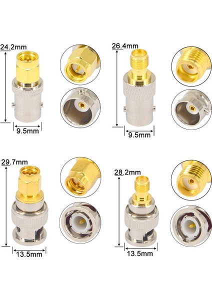 Sma - Bnc Kitleri Sdr Ham Radyo B Için 2 Set Rf Konektör Kiti (Yurt Dışından)