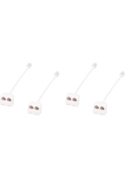 2 Adet 6P4C RJ11 Çift Kadın - Erkek Telefon Kablo Ayırıcı Adaptör (Yurt Dışından)