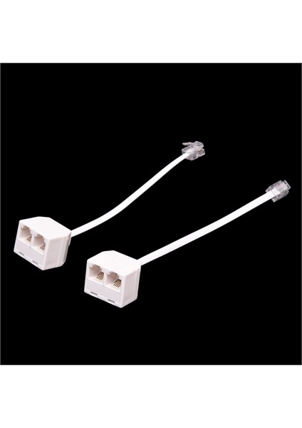 2 Adet 6P4C RJ11 Çift Kadın - Erkek Telefon Kablo Ayırıcı Adaptör (Yurt Dışından) fırsatları