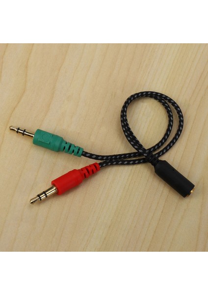 Pc Ses ve Mikrofon Için Kulaklık Adaptörü, 3,5 mm Dişi - Çift 3,5 mm Erkek (Yurt Dışından)