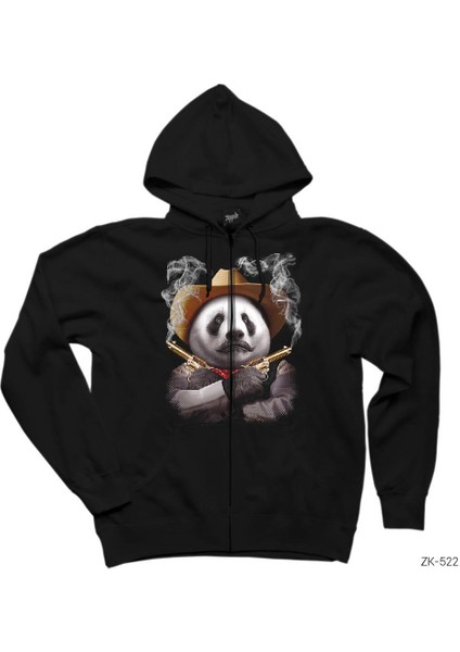 Panda Crıossgunner Siyah Fermuarlı Kapşonlu Sweatshirt