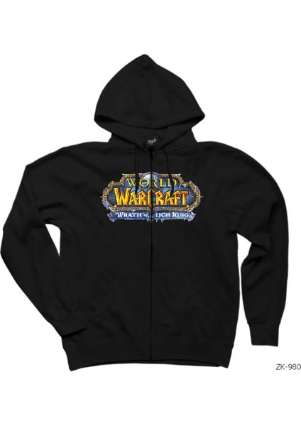 Warcraft Wrath Of The Lich King Siyah Fermuarlı Kapşonlu Sweatshirt