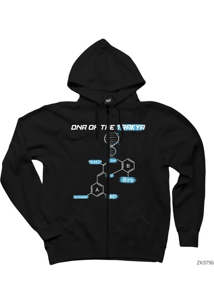Dna Of The Trakya Siyah Fermuarlı Kapşonlu Sweatshirt