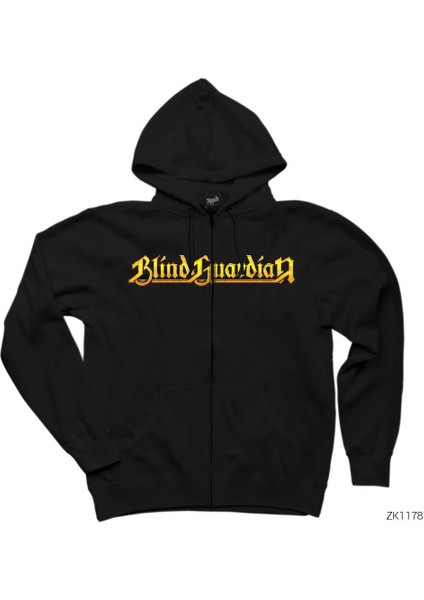 Blind Guardian Siyah Fermuarlı Kapşonlu Sweatshirt