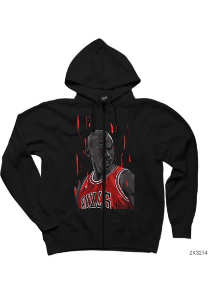 Air Jordan Hell Siyah Fermuarlı Kapşonlu Sweatshirt