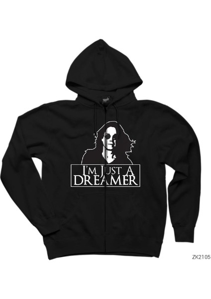 Ozzy Osbourne Im Just A Dreamer Siyah Fermuarlı Kapşonlu Sweatshirt