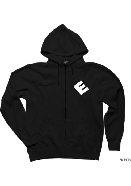 Mr Robot E Corp Siyah Fermuarlı Kapşonlu Sweatshirt