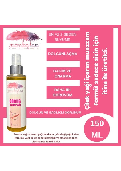 Gamzebaykarabeauty Çilek Yağı Katkılı Göğüs Bakım Yağı