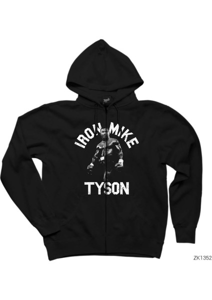 Iron Mıke Tyson Siyah Fermuarlı Kapşonlu Sweatshirt