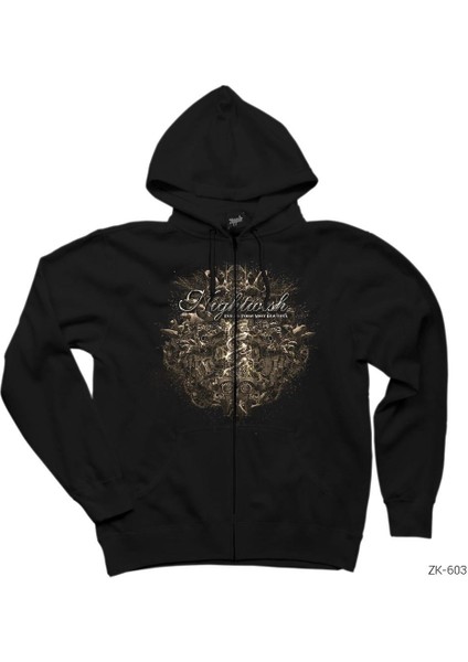 Nightwish Endless Form Siyah Fermuarlı Kapşonlu Sweatshirt