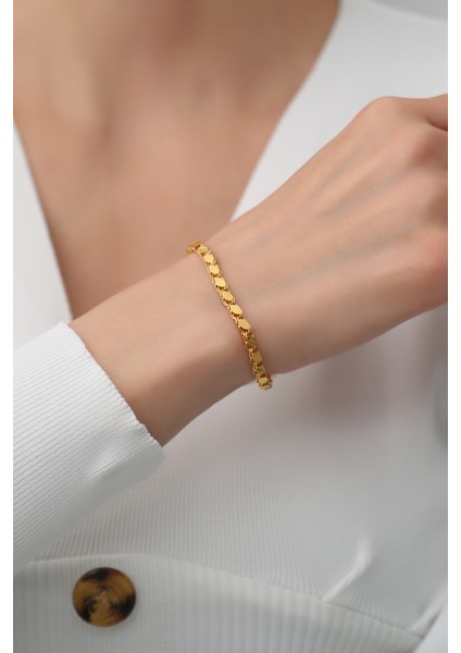 14 Ayar Altın Kalın Halep Bileklik modelleri