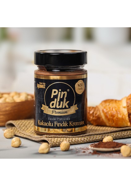%50 Fındıklı Premium Kakaolu Fındık Kreması - 330 gr Glutensiz, Palm Yağı İçermez, Katkı Maddesi ve Koruyucu İçermez