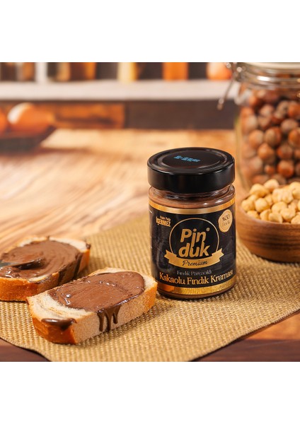 %50 Fındıklı Premium Kakaolu Fındık Kreması - 330 gr Glutensiz, Palm Yağı İçermez, Katkı Maddesi ve Koruyucu İçermez