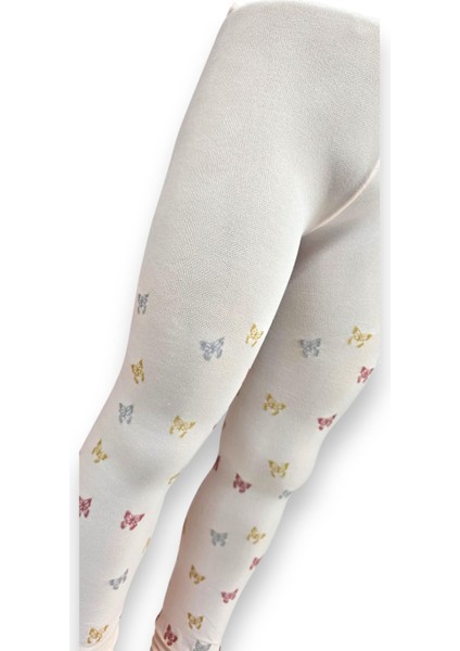 Kelebekli Simli Çocuk Külotlu Çorap - Dore ST08584 fiyatları