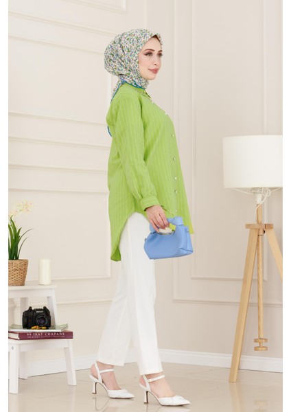 Taş Detaylı Hilal Tunik-Fıstık Yeşili modelleri