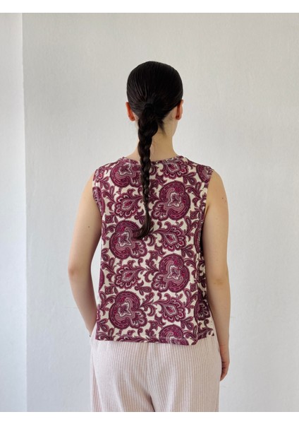 Yanları Bağcıklı Yoga Üst Kadın Mürdüm