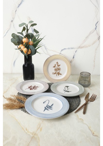 Floral Essence Assos Pasta Tabağı 22 cm 4 Adet / 22890-93-94-22949