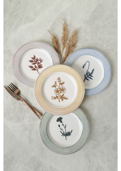 Floral Essence Assos Pasta Tabağı 22 cm 4 Adet / 22890-93-94-22949