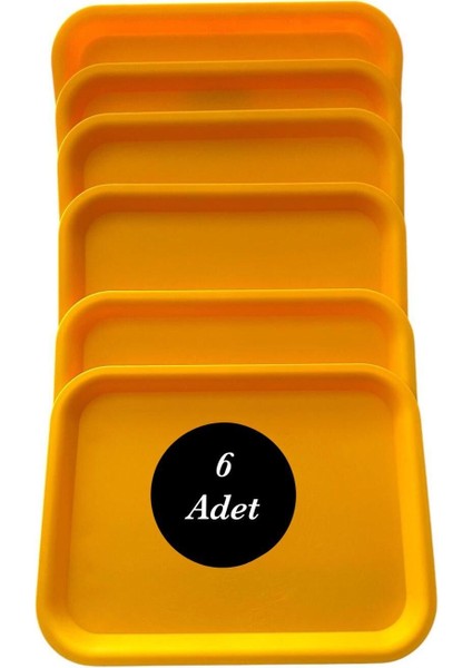 6 Adet Servis Tepsisi Kırılmaz Sarı