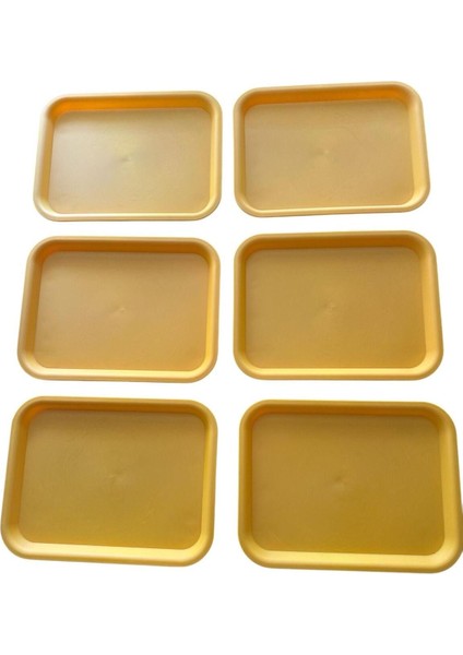 6 Adet Servis Tepsisi Kırılmaz Sarı modelleri