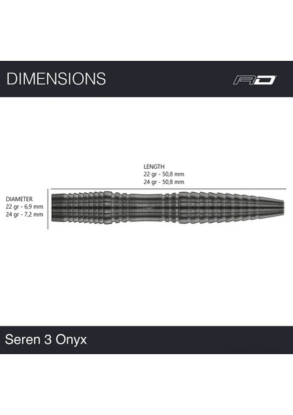 Seren 3 Onyx % 90 Tungsten Çelik Uçlu Dart Oku modelleri