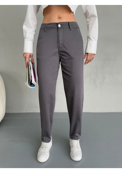 Yüksek Bel Likralı Esnek Mom Pantolon modelleri