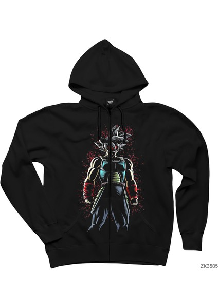 Dragon Ball Splash Siyah Fermuarlı Kapşonlu Sweatshirt