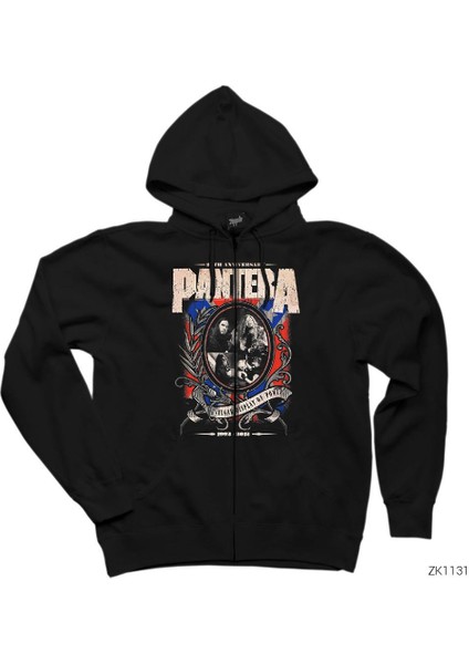 Pantera 20TH Anniversary Siyah Fermuarlı Kapşonlu Sweatshirt