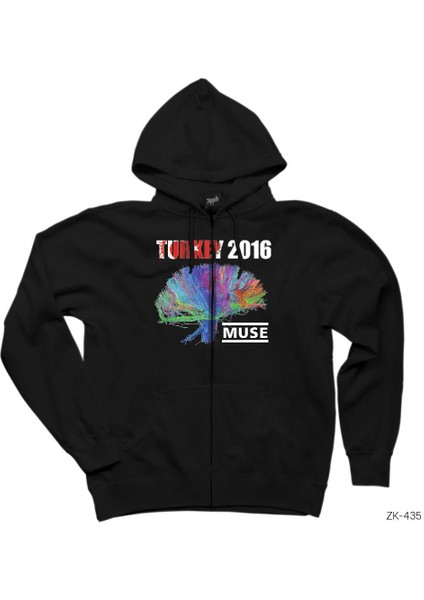 Muse Türkiye 2016 Siyah Fermuarlı Kapşonlu Sweatshirt