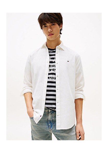 Tjm Reg Lınen Blend Ls Shırt Ext