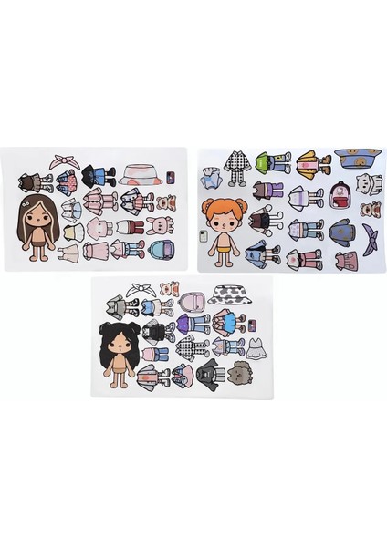 Toca Boca Orange Black Brown 3’lü Giydirme Sticker Seti fiyatları