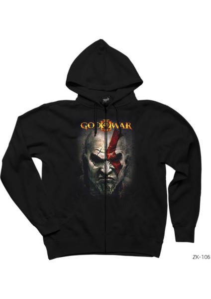 God Of War 2 Siyah Fermuarlı Kapşonlu Sweatshirt