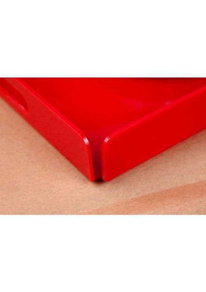 Tutma Saplı Kırmızı Pleksi Tepsi 35X25 cm Servis, Kahve, Çay, Sunum ve Hediyelik Tepsi 3mm modelleri