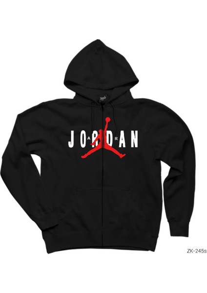 Air Jordan Classic Siyah Fermuarlı Kapşonlu Sweatshirt
