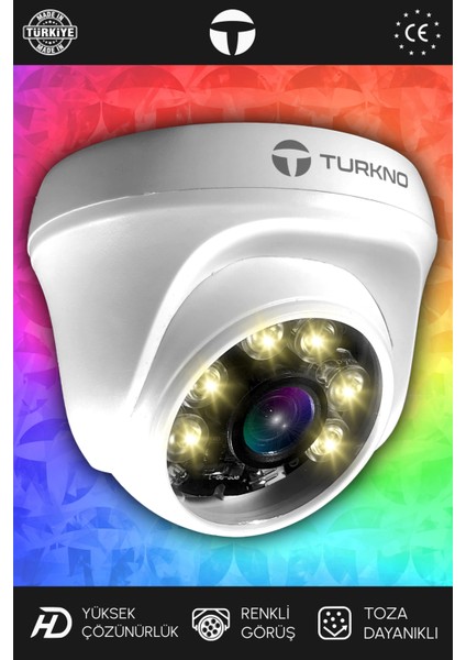 1 Domie Kamera Dome Iç Mekan Full Hd Renkli Gece Görüşlü Warmled Kameralı Ahd Güvenlik Kamerası