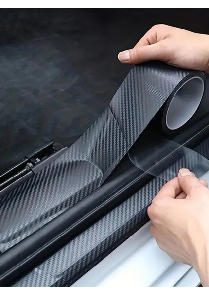 3D Karbon Premium Orj Tampon Çamurluk Bagaj Kapı Eşiği Koruyucu Şerit Eşik Koruma Bandı 5cm 5metre indirimleri