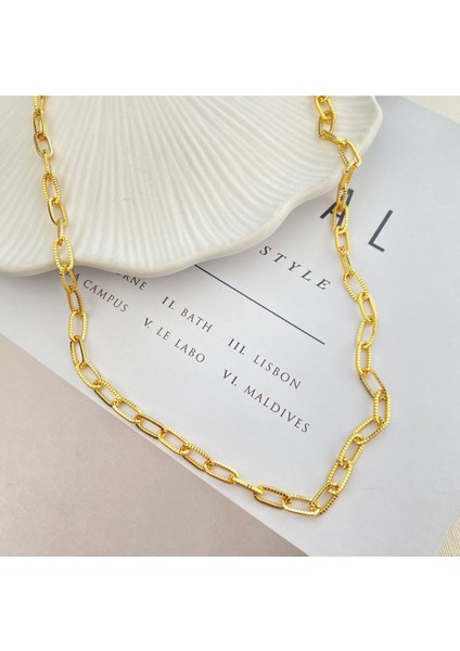 Ataç Kolye Zincir Ataç Kolye 45+5cm 14 ayar Gold