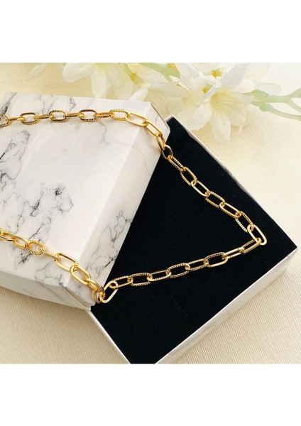 Ataç Kolye Zincir Ataç Kolye 45+5cm 14 ayar Gold