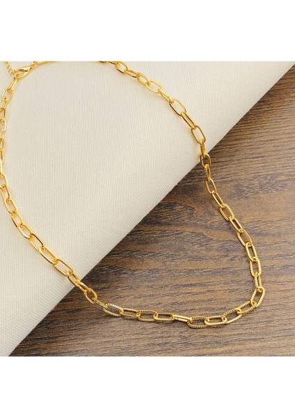 Ataç Kolye Zincir Ataç Kolye 45+5cm 14 ayar Gold